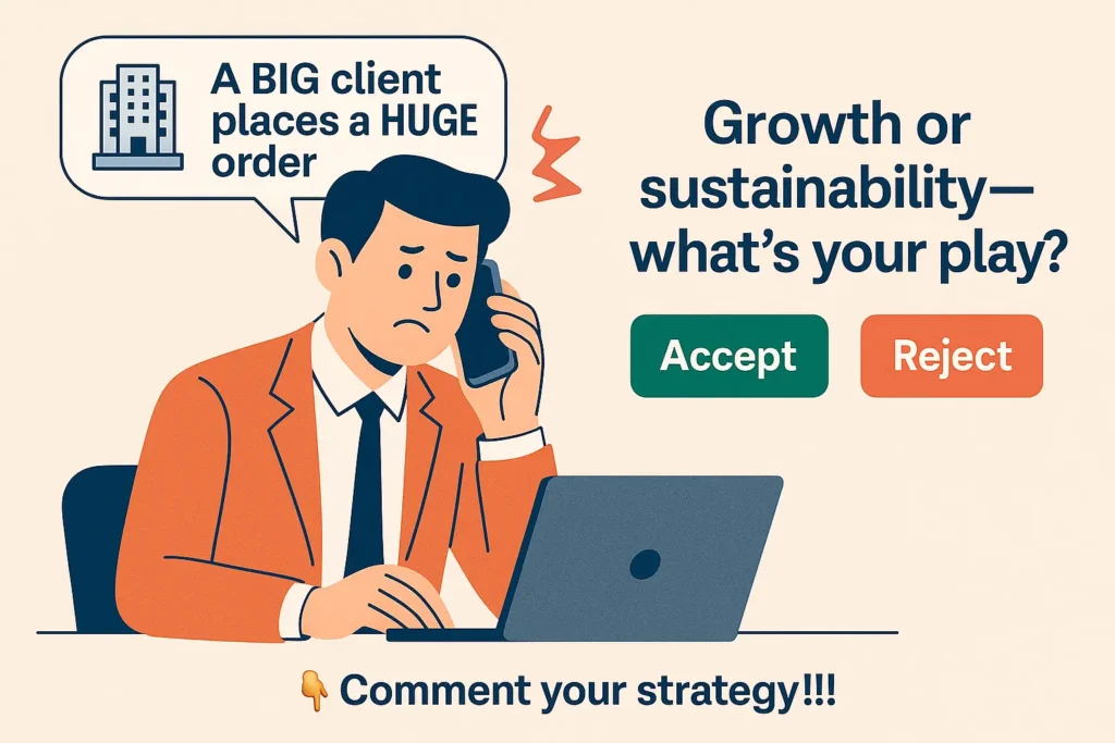 A BIG client places a HUGE order - Business Decision Making