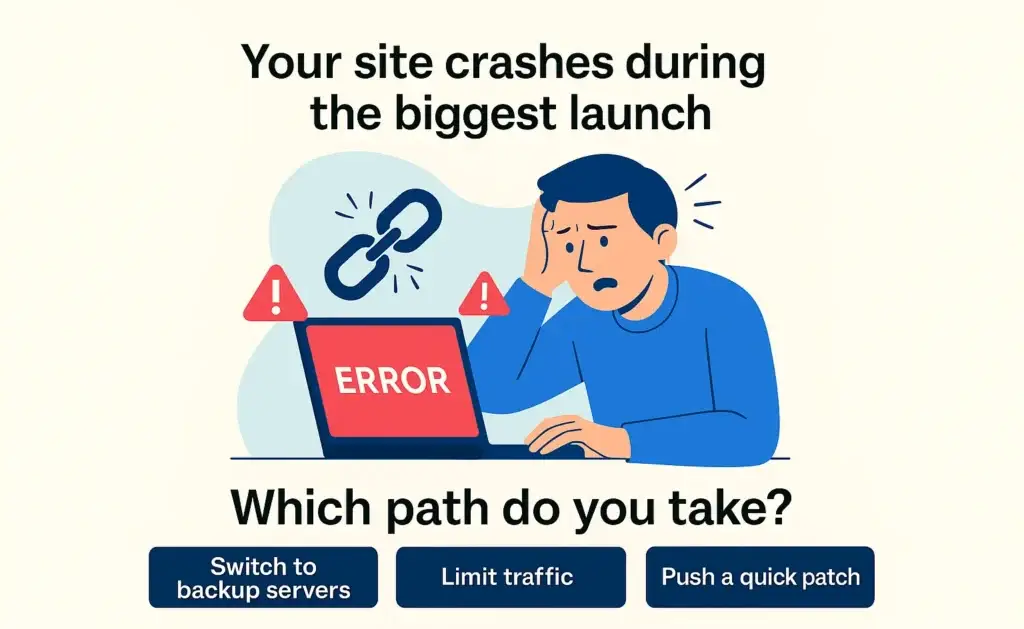 Server Crash at Peak Usage, Business Decision Making